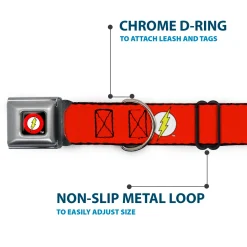 Flash Logo Black Seatbelt Buckle Collar - Flash Logo Red/White/Yellow