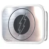 Flash Logo Framed Brushed Silver/Black - Chrome Rock Star Buckle