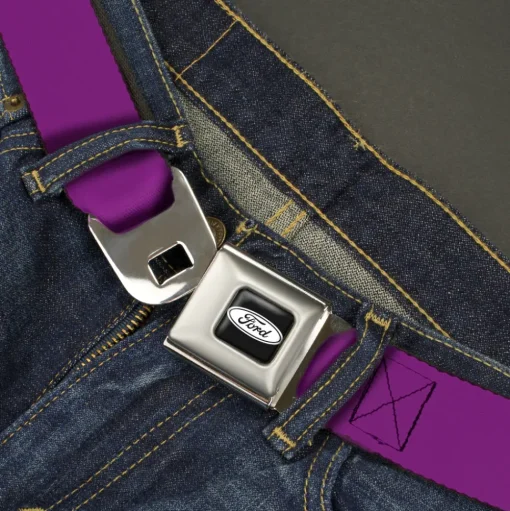 Ford Emblem Seatbelt Belt - Purple Webbing