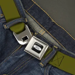 Ford Emblem Seatbelt Belt - Olive Webbing