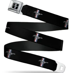 Ford Mustang Emblem Seatbelt Belt - Ford Mustang w/Bars Logo REPEAT Webbing