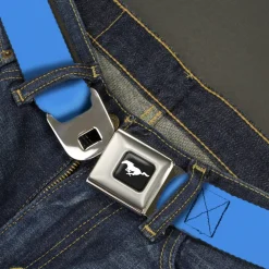 Ford Mustang Seatbelt Belt - Baby Blue Webbing