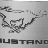 Ford Mustang w/Text Rock Star Buckle - Brushed Silver/Black