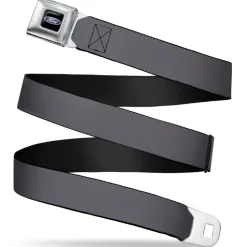 Ford Oval Full Color Black/Blue Seatbelt Belt - Charcoal Webbing