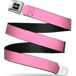 Ford Oval Full Color Black/Blue Seatbelt Belt - Baby Pink Webbing
