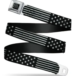 Ford Trucks Seatbelt Belt - Americana Stars & Stripes2 Weathered Black/Gray