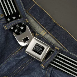 Ford Trucks Seatbelt Belt - Americana Stars & Stripes2 Weathered Black/Gray