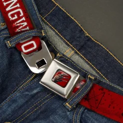 Freddy's Blade Hand Full Color Black/Blood Splatter Seatbelt Belt - A NIGHTMARE ON ELM STREET/SPRINGWOOD Freddy Pose Black/Red/White Webbing