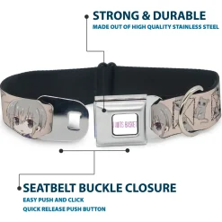 FRUITS BASKET Title Logo Full Color White/Purple Seatbelt Buckle Collar - Fruits Basket Chibi Yuki Soma and Rat Scattered Beige/Gray