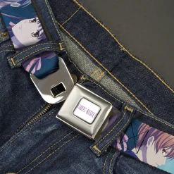 FRUITS BASKET Title Logo Full Color White/Purple Seatbelt Belt - Fruits Basket Yuki Tohru Kyo Final Season Group Pose Blues Webbing