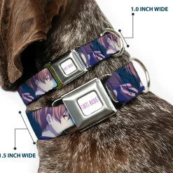 FRUITS BASKET Title Logo Full Color White/Purple Seatbelt Buckle Collar - Fruits Basket Yuki Tohru Kyo Final Season Group Pose Blues