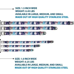 FRUITS BASKET Title Logo Full Color White/Purple Seatbelt Buckle Collar - Fruits Basket Yuki Tohru Kyo Final Season Group Pose Blues