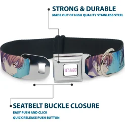 FRUITS BASKET Title Logo Full Color White/Purple Seatbelt Buckle Collar - Fruits Basket Yuki Tohru Kyo Final Season Group Pose Blues