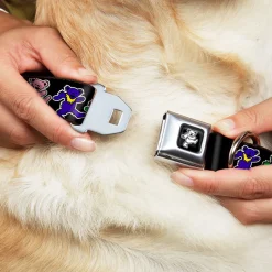 Grateful Dead Bear Seatbelt Buckle Collar - Dancing Bears Black/Multi Color