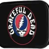 Grateful Dead Text w/Steal Your Face FCG - Black Rock Star Buckle