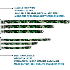 GREEN ARROW Logo Full Color Black Green Seatbelt Buckle Collar - GREEN ARROW Action Poses/Targets Black/Greens