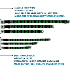 Green Lantern Logo CLOSE-UP Black Green Seatbelt Buckle Collar - Green Lantern Logo Black/Green