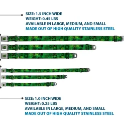 Green Lantern Logo Weathered Full Color Greens Seatbelt Buckle Collar - GREEN LANTERN/Logo Collage Weathered Greens