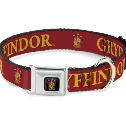 Gryffindor Crest Full Color Seatbelt Buckle Collar - Harry Potter GRYFFINDOR & Crest Black/Red