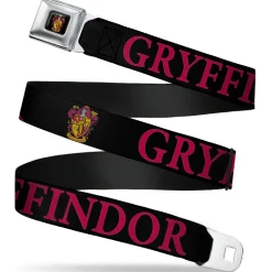 Gryffindor Crest Full Color Seatbelt Belt - Harry Potter GRYFFINDOR & Crest Black/Red Webbing