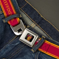 Gryffindor Crest Full Color Seatbelt Belt - GRYFFINDOR/Crest Stripe Gold/Red Webbing