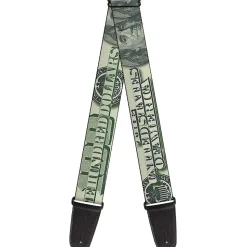 Guitar Strap - 100 Dollar Bill CLOSE-UP Triple Benjamin