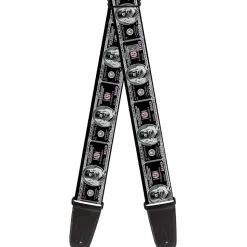 Guitar Strap - 100 Dollar Bill X-Ray Black White