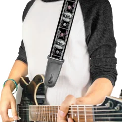 Guitar Strap - 100 Dollar Bill X-Ray Black White