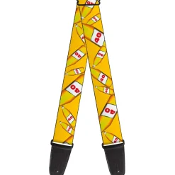 Guitar Strap - 40 Oz. Beer Bottles Yellow