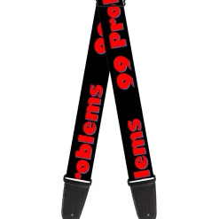 Guitar Strap - 99 PROBLEMS Black/Red