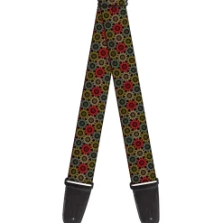 Guitar Strap - Aboriginal Black Cream Multi Color