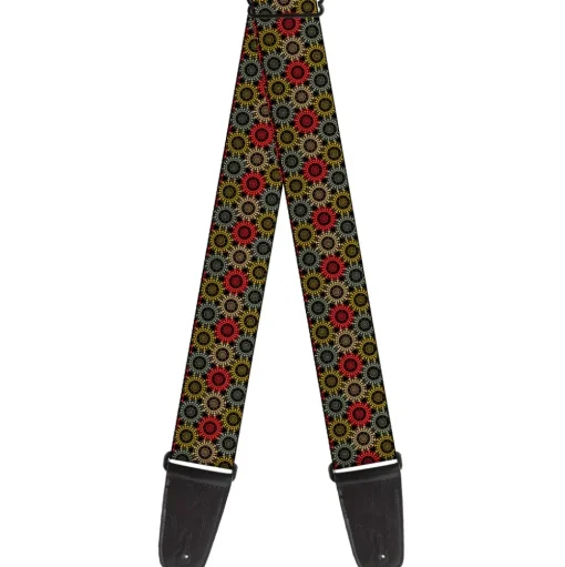 Guitar Strap - Aboriginal Black Cream Multi Color