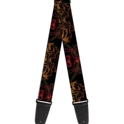 Guitar Strap - Aladdin 2019 Jafar Pose Snake Tiger DARK AND MYSTERIOUS Black Golds Reds