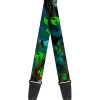 Guitar Strap - Aliens & UFO's Galaxy Green Black White