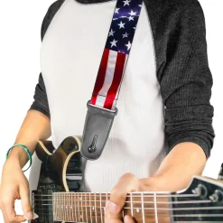 Guitar Strap - American Flag Vivid CLOSE-UP