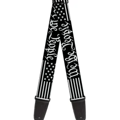 Guitar Strap - Americana Flag/WE THE PEOPLE Black/White