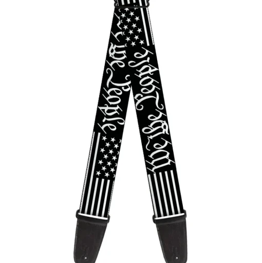 Guitar Strap - Americana Flag/WE THE PEOPLE Black/White