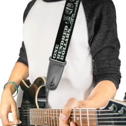 Guitar Strap - Americana One Hundred Dollar Bill Elements Black Gray