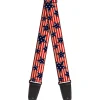 Guitar Strap - Americana Stars & Stripes Red White Blue White