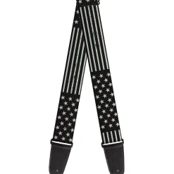 Guitar Strap - Americana Stars & Stripes Weathered Black Gray