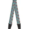 Guitar Strap - Anchors w Stripes White Blue Red