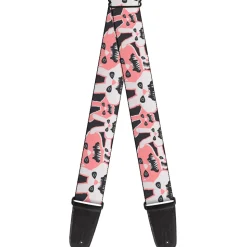 Guitar Strap - Angry Bunnies Gray Pinks