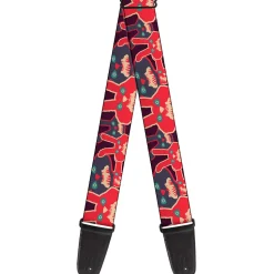 Guitar Strap - Angry Bunnies Purple Red Blue