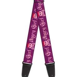 Guitar Strap - Angry Girl Purple Pink