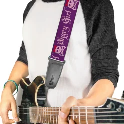 Guitar Strap - Angry Girl Purple Pink