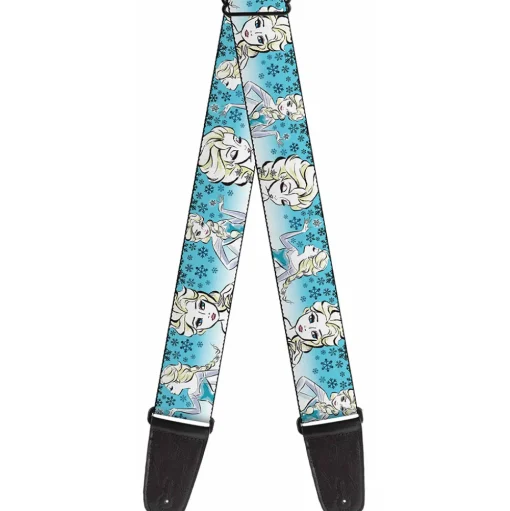 Guitar Strap - Anna Snowflakes Frozen Art Collection Poses