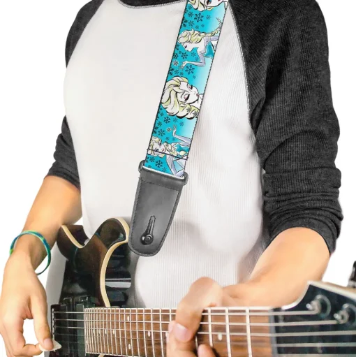 Guitar Strap - Anna Snowflakes Frozen Art Collection Poses