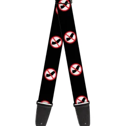 Guitar Strap - Anti-California Logo Black Red White
