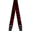 Guitar Strap - Antlers Black Burgundy Gold