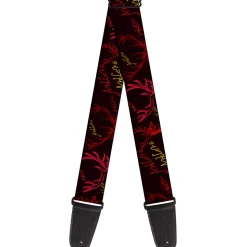Guitar Strap - Antlers Black Burgundy Gold